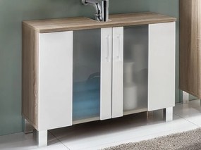 Kúpeľňová skrinka pod umývadlo Porto, dub sonoma/biela