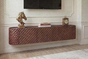 Dizajnový závesný TV stolík Zaxson 160 cm hnedé mango