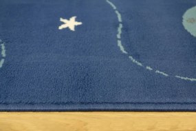 Detský koberec Kids 534547/94955 Jeans Kosmos modrý / tyrkysový