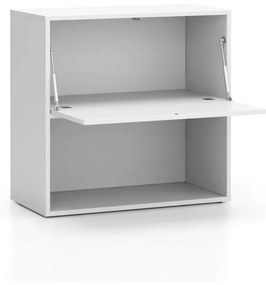 PLAN Kancelársky policový regál LAYERS, krátky, 1 box, 800 x 400 x 777, biela