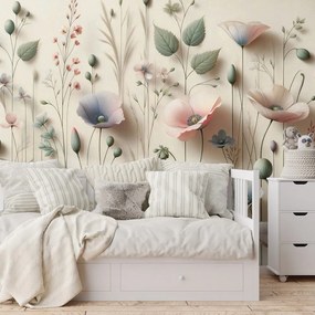 Tapeta pastelové lúčne kvety