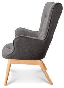 Samostatné kreslo s podnožkou, tmavosivé