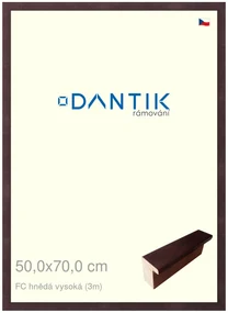 DANTIK rám na obraz 50x70 | FC hnědá vysoká (Plexi Čiré)