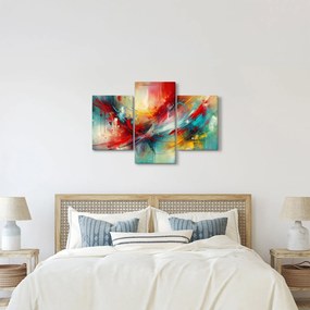 Obraz – Abstrakcia s červenou (90x60 cm)