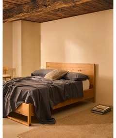 Dvojlôžková posteľ z dubového dreva s roštom 180x200 cm v prírodnej farbe Alguema – Kave Home