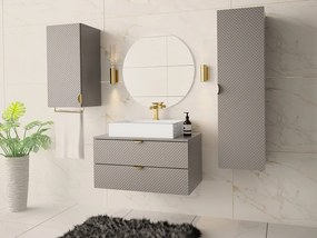 Kúpeľnová zostava Boterio I, Sifón: so sifónom, Umývadlo: áno, Farba: sivá