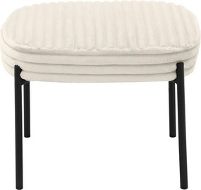 Krémovobiele menčestrové kreslo s podnožkou Jerry – Støraa