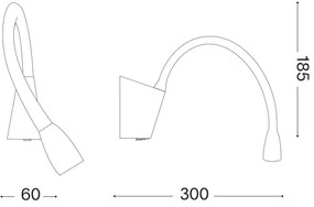 Ideal Lux - LED Flexibilná lampička GOOSE LED/3W/230V CRI 90 čierna