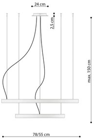 Thoro TH.176 - LED Luster na lanku RIO LED/80W/230V CRI90 3000K biela