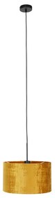 Moderné závesné svietidlo čierne so žltým tienidlom 35 cm - Combi