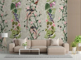 Gario Fototapeta Vtáky na rôznych rastlinách - Andrea Haase Materiál: Vliesová, Rozmery: 100 x 70 cm
