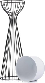 KOVOVÝ KVETINÁČ SO STOJANOM GLAM 68X20 CM BIELA/ČIERNA