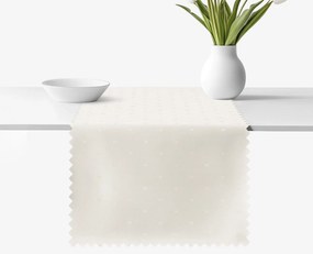 Goldea sviatočný behúň na stôl teflónový - smotanový s lesklými obdĺžnikmi 20x120 cm