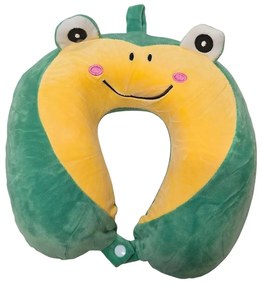 Cestovný vankúš na krk z pamäťovej peny KIDDY FROG 28x6 cm