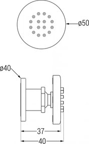 Mexen - podmietková sprchová tryska, okrúhla, 50 mm, grafitová, 79361-66