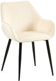 Jedálenská stolička Vessa - zamat - krémová