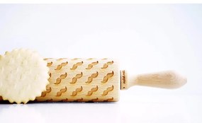 Drevený embosovaný valček na cesto Valek Mustache