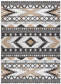 Dywany Łuszczów Kusový koberec Cooper Sisal Aztec 22235 ecru/black – na von aj na doma - 160x220 cm