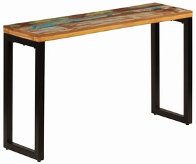 Konzolový stolík 120x35x76 cm, recyklovaný masív a oceľ