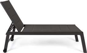 Antracitové kovové záhradné ležadlo Hilde – Bizzotto