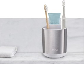 Téglik na zubné kefky z nehrdzavejúcej ocele v striebornej farbe Duo Steel – Joseph Joseph