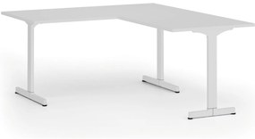 Kancelársky stôl PRIMO BETA L, 160x180 cm, biela podnož, biela