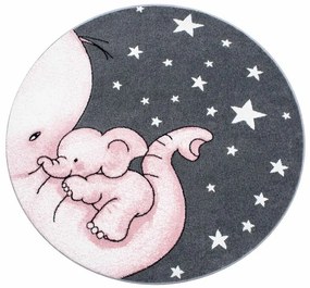 Kusový koberec Kids 560 pink kruh, 120x120 (priemer) kruh, ružová, detská izba, Ayyildiz