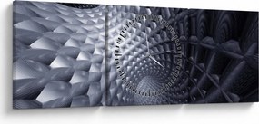 Obraz - Abstrakcia 3D (s hodinami) (90x30 cm)
