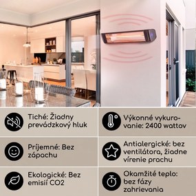 Blumfeldt Smartwave, infračervený ohrievač, 2400 W, WiFi, ovládanie cez aplikáciu, čierny