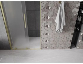 Mexen Velar, posuvné sprchové dvere do otvoru 90 cm, 8mm sklo námraza, zlatá matná, 871-090-000-31-55