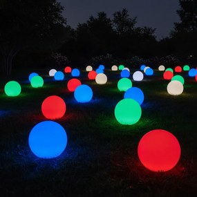 Svietiaca LED guľa 50 cm – 18 RGB + 12 biele