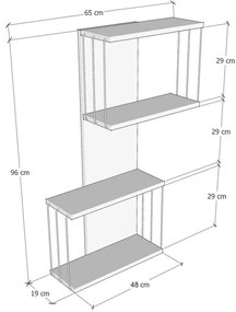 Poschodová polica v dekore borovice v antracitovej a prírodnej farbe 65 cm Destan – Kalune Design