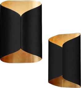 Toolight Toolight, nástenné svietidlo 2xG9 APP1055-1W, čierna matná-zlatá, OSW-00674
