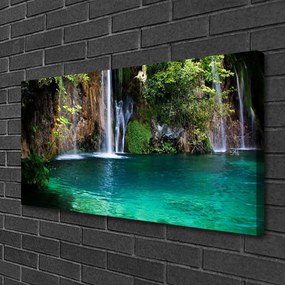 Obraz na plátne Jazero vodopád príroda 120x60 cm