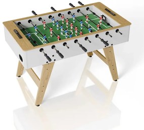 InternetovaZahrada Stolný futbal 142x76x88 cm - prírodný/biely