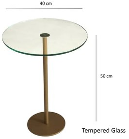 Odkladací stolík SOCIAL 50x40 cm zlatá/číra