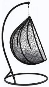 Závěsné houpací křeslo Houseland Luna XL černé