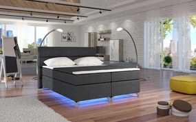 Posteľ Boxspring Amadeus 200x180, šedá (látka - bao 04)