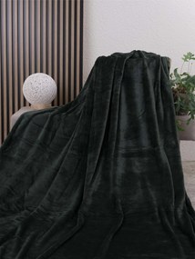 Deka mikroplyš 220 × 200 cm – Laura tmavo zelená