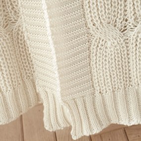 Bielo-béžová pletená deka 130x170 cm Chunky Marl Knit – Catherine Lansfield