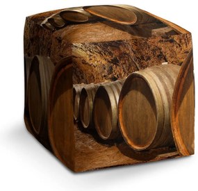 Taburet Cube sudy, hnedá