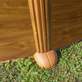 Kruhový bazén Oceľový Imitácia Dreva Ø 460 x 132 cm Mauritius