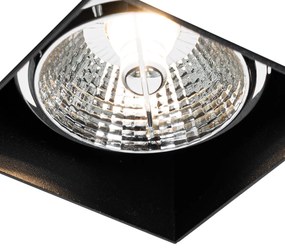 Sada 6 čiernych zabudovaných bodových svetiel GU10 70 mm bez rámu - Oneon