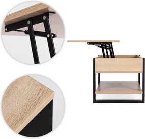 Rozkladací konferenčný stolík s výklopnou doskou 90 cm