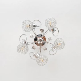 Prisadený luster SOPHIA 5xE27/15W/230V lesklý chróm/číra