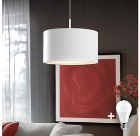 Eglo - LED Luster na lanku TUNJA 1xE27/60W/230V biela