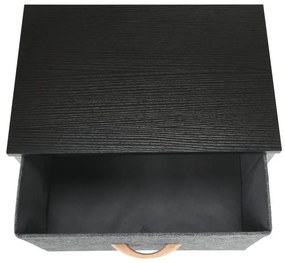 Kondela Komoda/nočný stolík s látkovými šuplíkmi, čierna/tmavosivá, PALMERA TYP 1