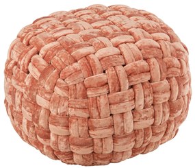 Ružovo-oranžový guľatý prepletaný puf Crocheted - Ø 48 * 35 cm