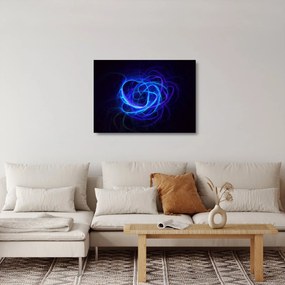 Sklenený obraz modrého abstraktného klbka (70x50 cm)