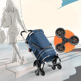 Monzana Nákupná taška na kolieskach do schodov COMFORT,50l,  modrá